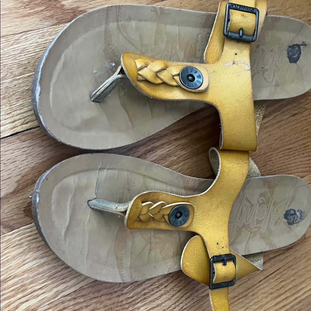 Blowfish Yellow Braided Toe Thong Sandals for Kids